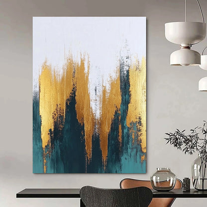 Luxe Gold - Teal Abstract Art for Dining Room & Boutique STSC062