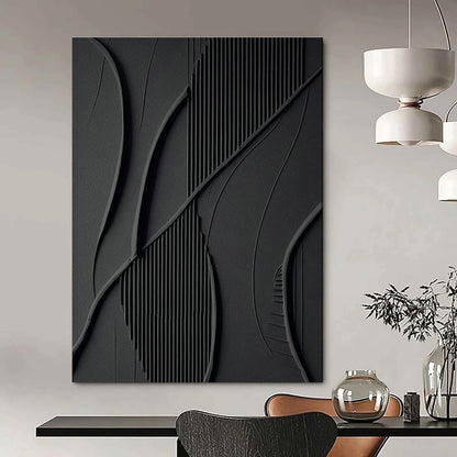Black Textured Art for Industrial Loft & Contemporary Gallery DLZ2165