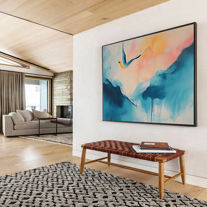 Dreamy Bird & Mountain Art for Bohemian Bedroom & Yoga Studio SC554