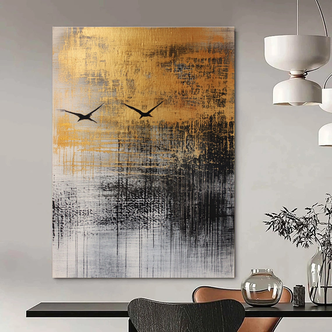 Golden Sky Birds Art for Rooftop Terrace & Luxury Villa STSC047
