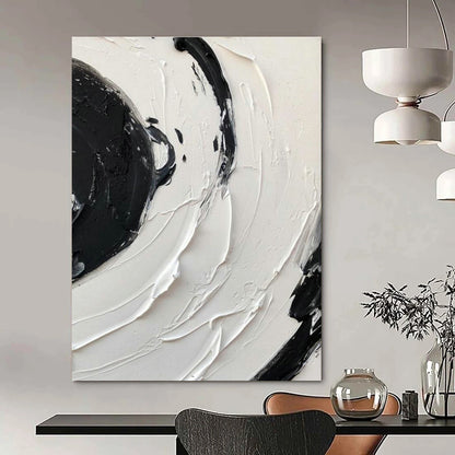 Black - White Swirl Texture Art for Avant - Garde Gallery & Trendy Nightclub DLZ2377
