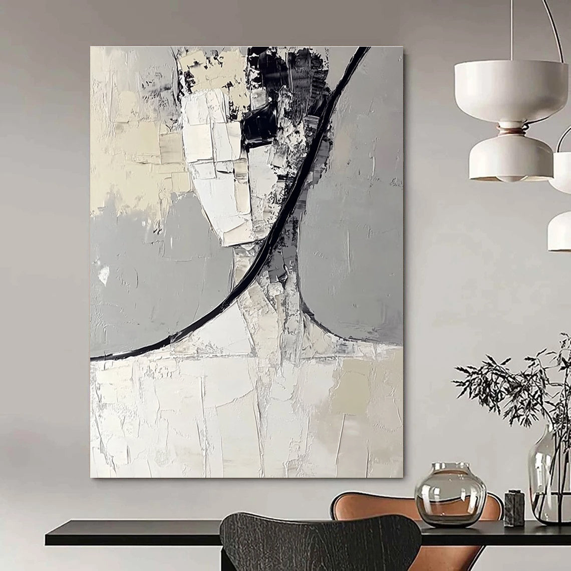 Abstract Figure in Grey for Art - Inspired Studio & Modern Home Library STSC383
