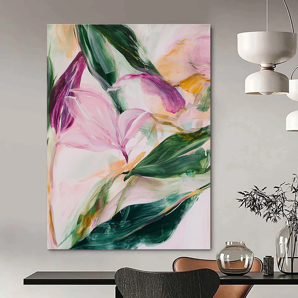 Pastel Floral Abstract for Romantic Boudoir & Light - Filled Tea Room STSC315