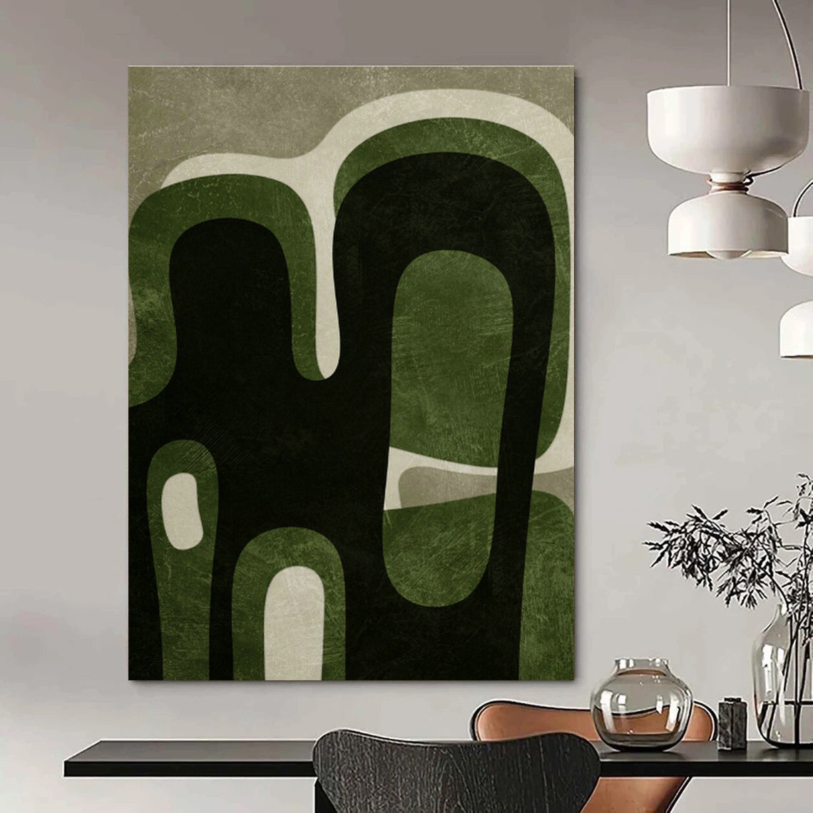 Organic Green Abstract Art for Bohemian Nursery & Garden - Themed Retail DLZ1388