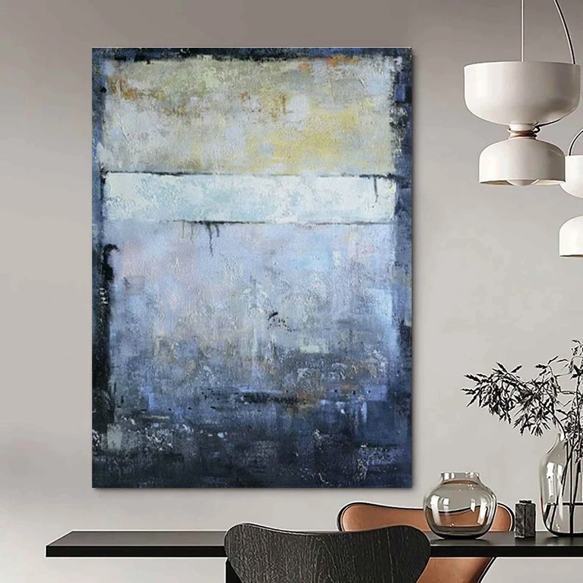 Gray - Blue Abstract Art for Architectural Firm Office & Art - Centric Community Center DLZ1799