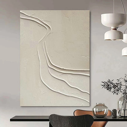Curved Beige Textured Art for Scandinavian Nursery & Neutral - Toned Yoga Studio DLZ1997
