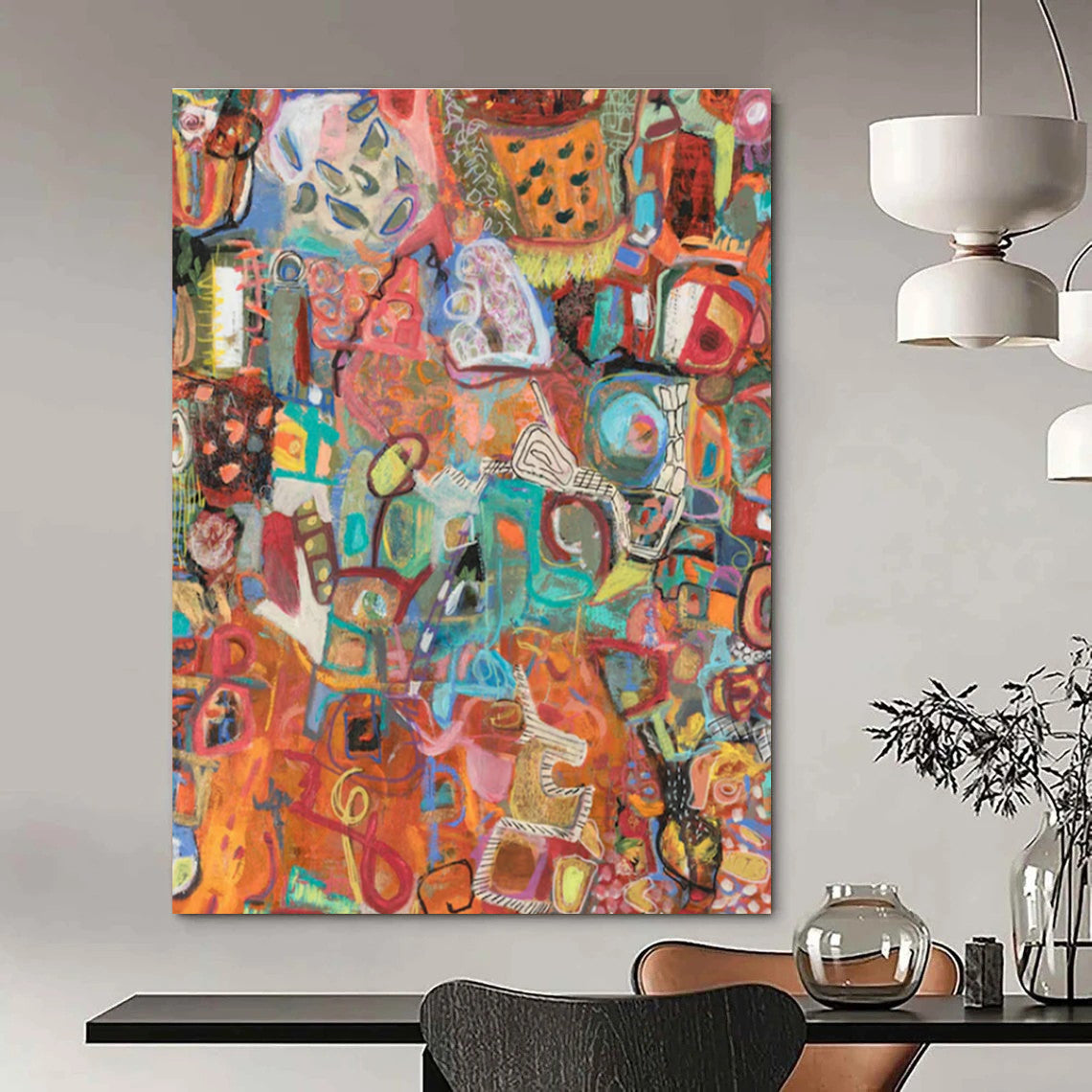 Colorful Abstract Mosaic Art for Creative Studio & Art - Centric Café DLZ2078