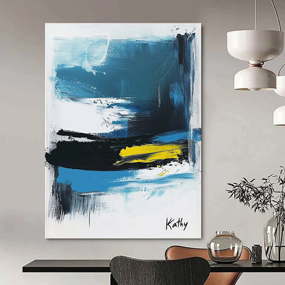 Abstract Blue and Yellow Art for Contemporary Art Gallery & Creative Home Studio STSC1423