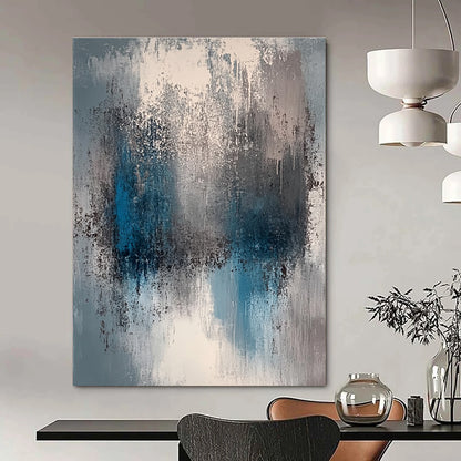 Blue and Gray Abstract for Minimalist Bedroom & Serene Meditation Room STSC577
