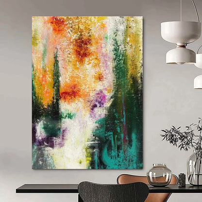 Colorful Floral - Inspired Abstract Art for Garden - Themed Restaurant Private Dining Rooms DLZ0007