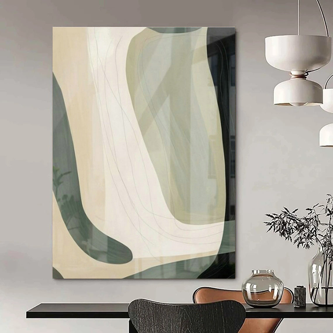 Minimalist Light Brown Abstract Art for Nordic - Style Home & Art - Focused Café DLZ1960