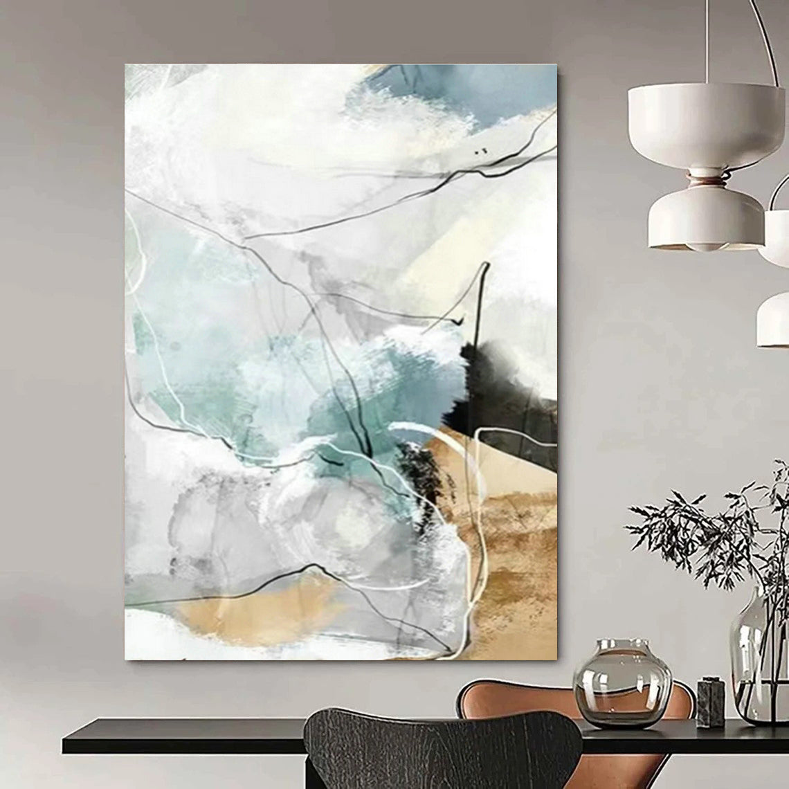 Pastel Line Abstract Art for Scandinavian Nursery & Light - Filled Café DLZ1344