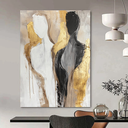 Abstract Human Forms in Neutrals for Scandinavian - Style Bedroom & Contemporary Art Gallery STSC441
