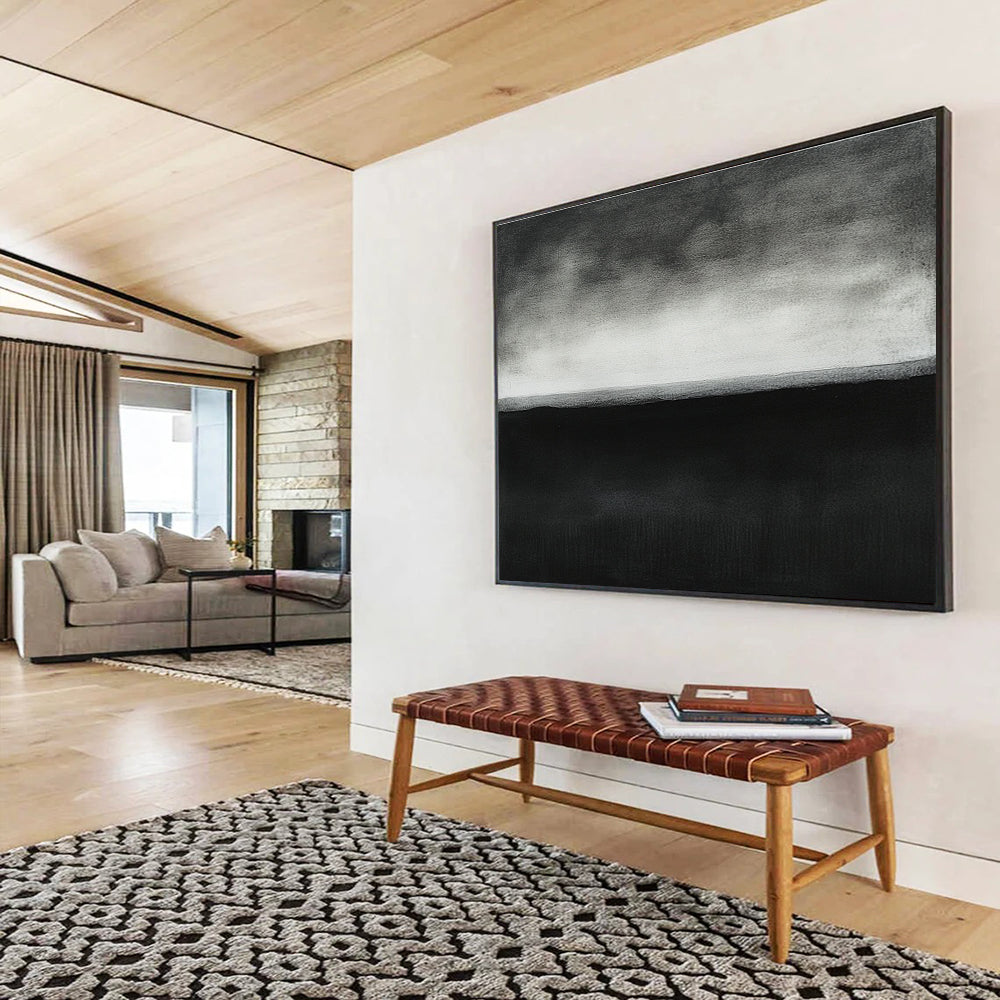 Monochrome Horizon Art for Minimalist Living Room & Art Gallery SC500