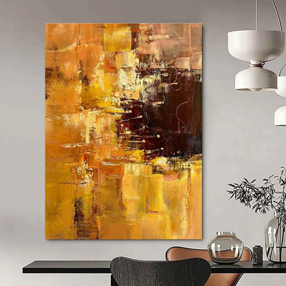 Golden Abstract Art for Dining Room & Living Room DLZ0324