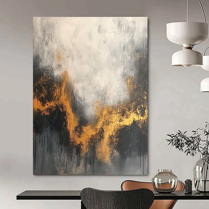 Grey and Gold Wavy Abstract for Art - Inspired Bedroom & Sophisticated Lounge STSC394
