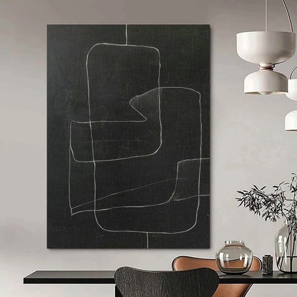 Chalkboard - Style Line Abstract Art for Industrial Café & Home Studio DLZ1157