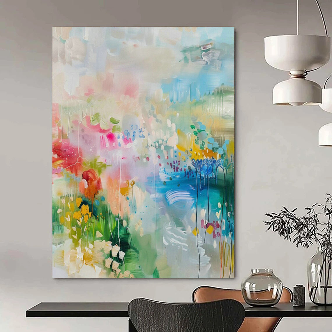 Colorful Floral Abstract Art for Home Garden Room & Art - Centric Café DLZ2089