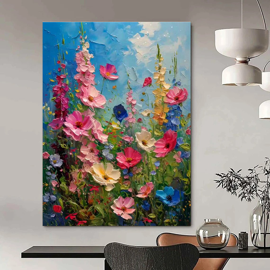 Vivid Wildflower Field Art for Garden Pavilion & Bedroom DLZ2294