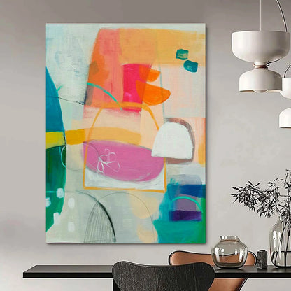 Pink - Orange Abstract Art for Fashion Boutique Fitting Areas DLZ0138
