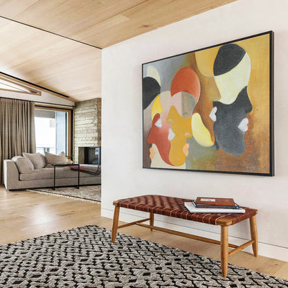 Geometric Faces Abstract Art: A Creative Hallway Focal Point DLZ2387