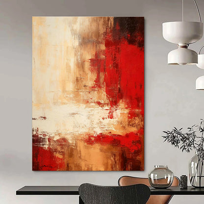 Red - Brown Artistic Abstract Art for Rustic - style Restaurant & Luxury Residence Hall DLZ0785
