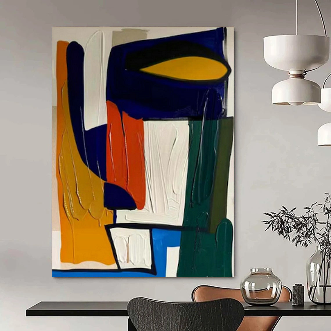 Bold Color Block Abstract Art for Contemporary Office & Art Gallery Pop - Up DLZ1463