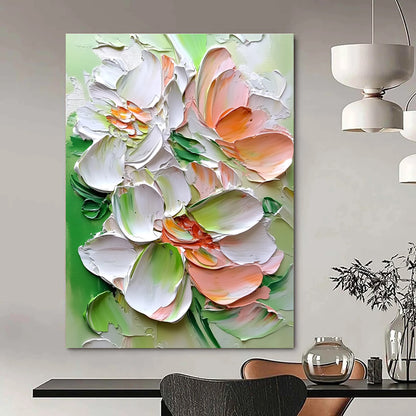 Textured Floral Blooms Art for Botanical Spa & Elegant Garden - Themed Living Room STSC1401