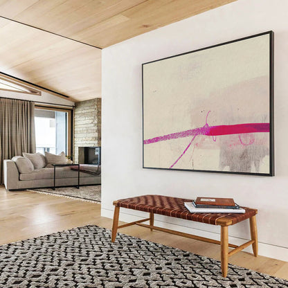 Pink - Purple Line Abstract Art for Minimalist Studio Workspaces DLZ2663