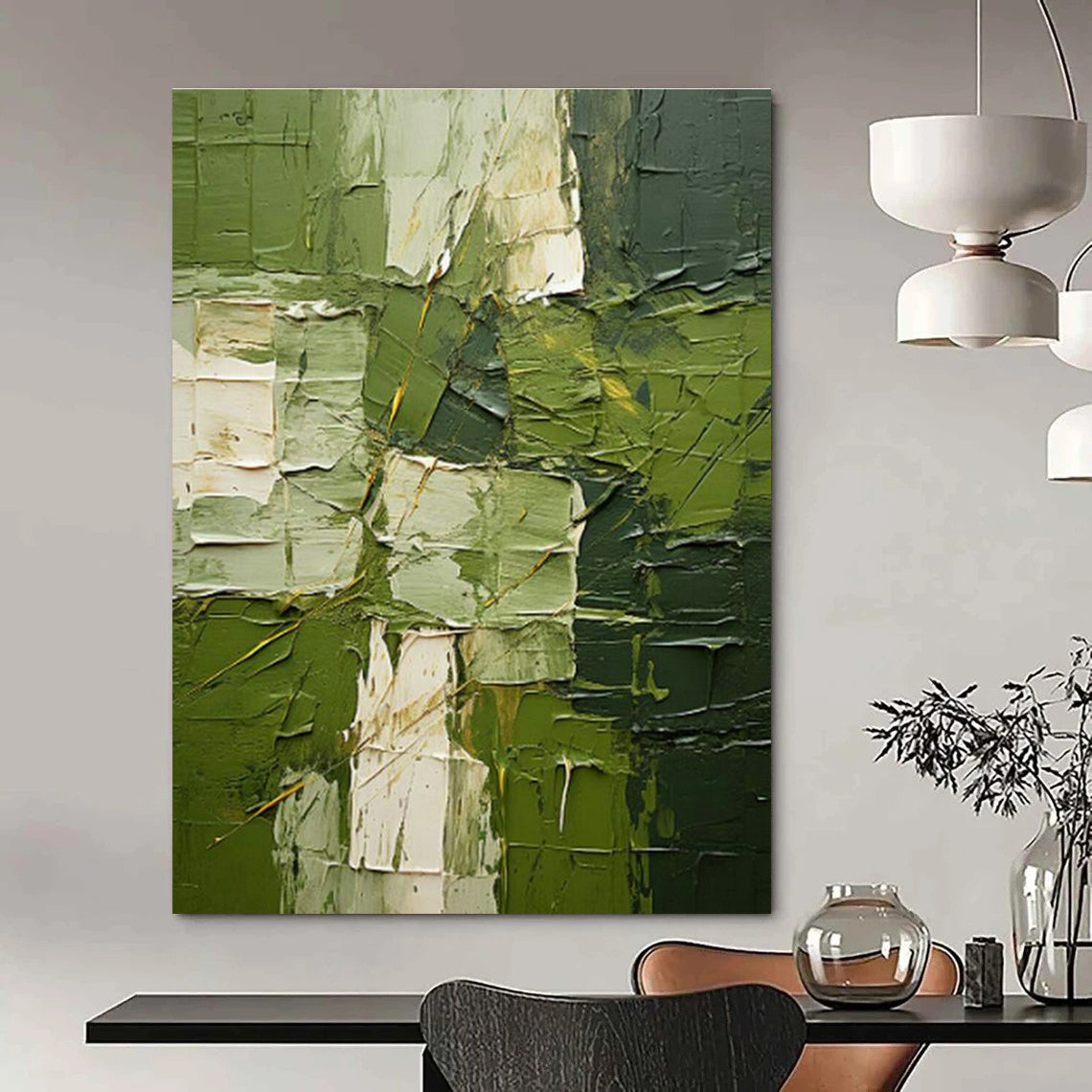 Green Textured Art for Eco - Friendly Home Living Rooms DLZ0283