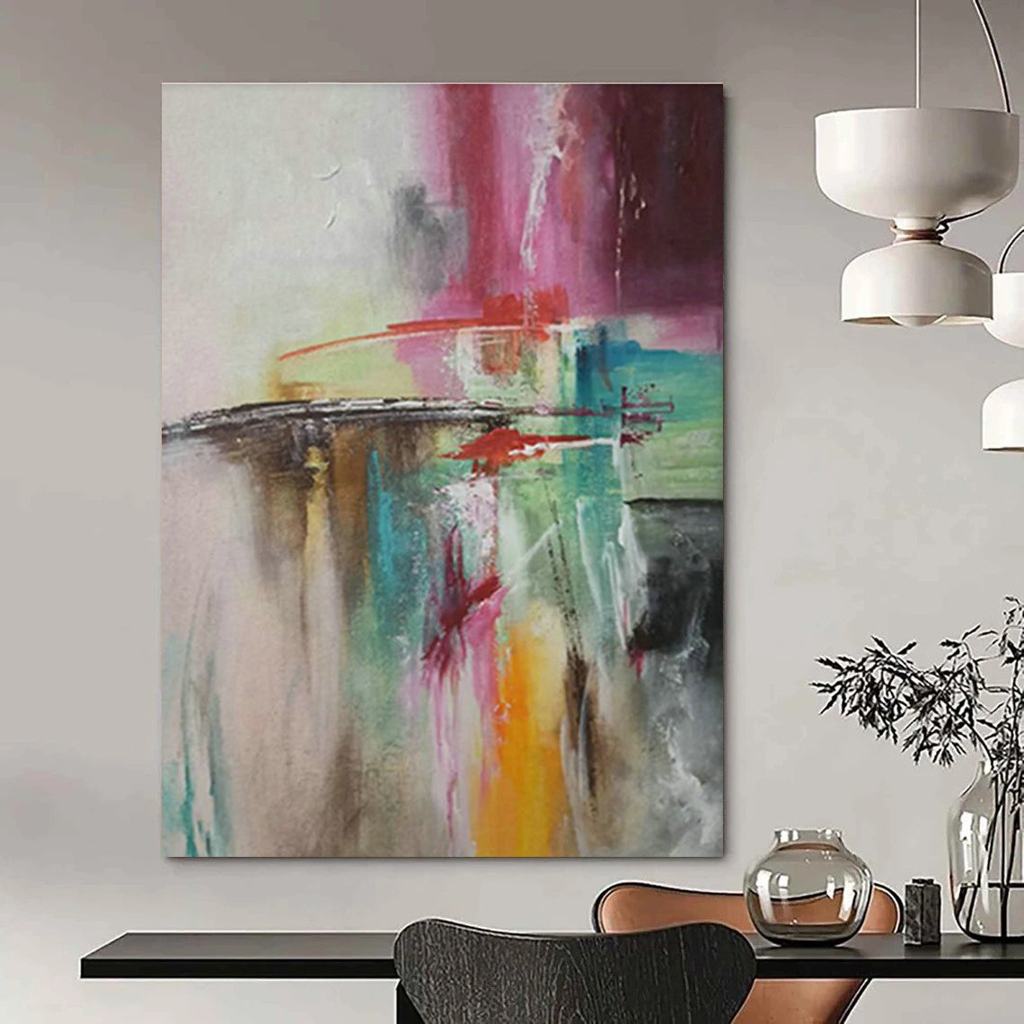 Colorful Abstract Art for Bohemian - Style Living Room Sofasides DLZ0056