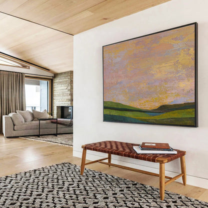 Pink - Gold Sky Landscape Art for Romantic Bedroom DLZ2822