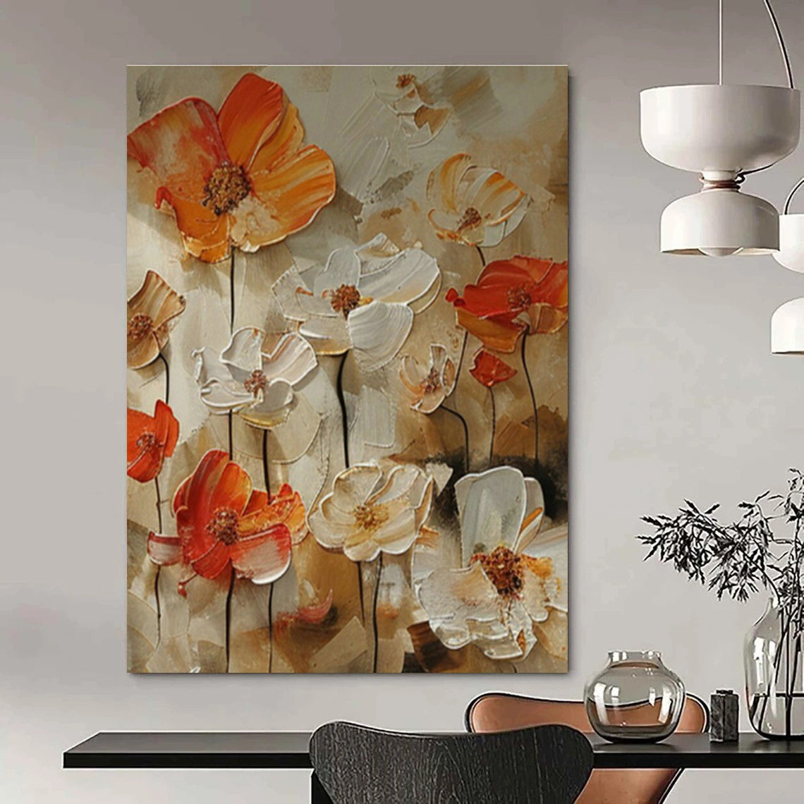 Colorful Flower Field Art for Countryside Wedding Venue & Rustic - Chic Restaurant DLZ1406