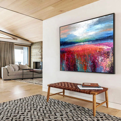 Vibrant Colorful Landscape Abstract Art to Brighten Up Your Dining Area DLZ2394