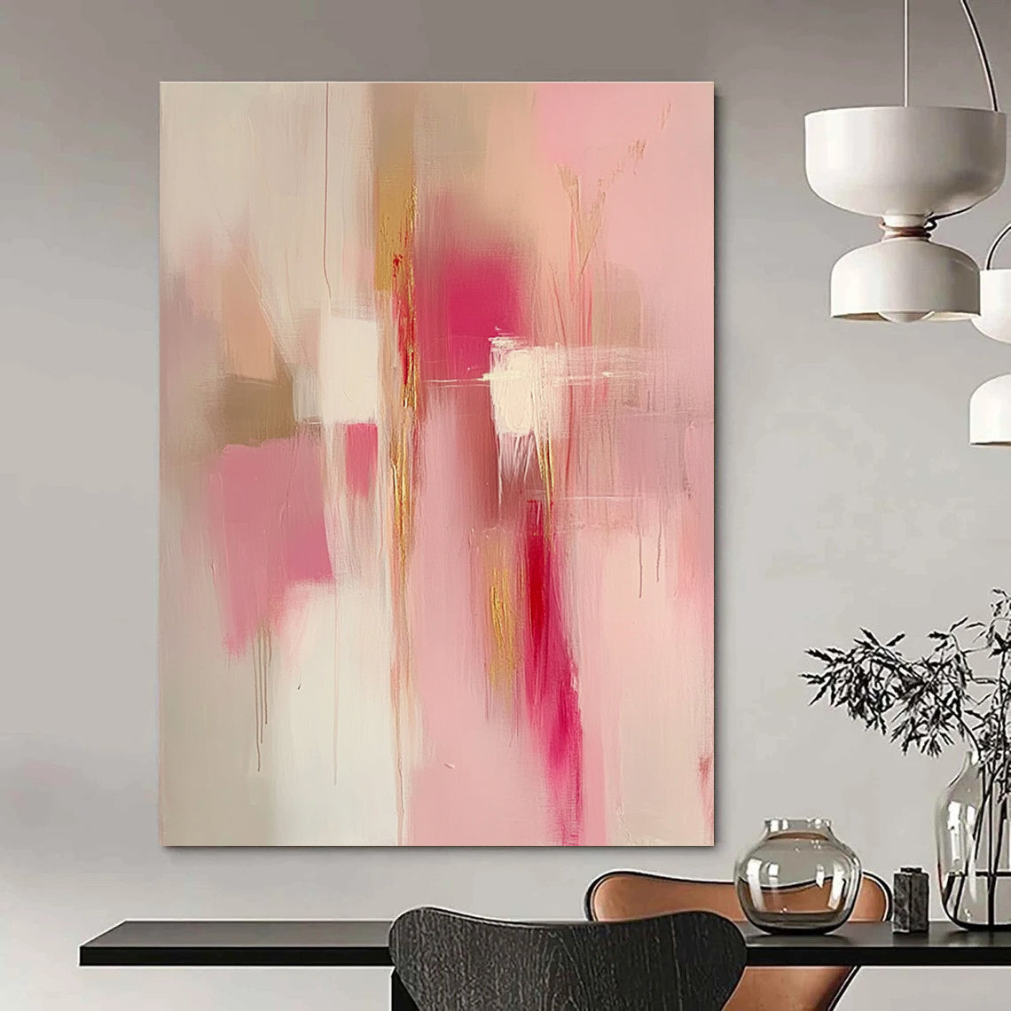 Pink and Gold Abstract for Feminine - Inspired Café & Bridal Suite STSC784