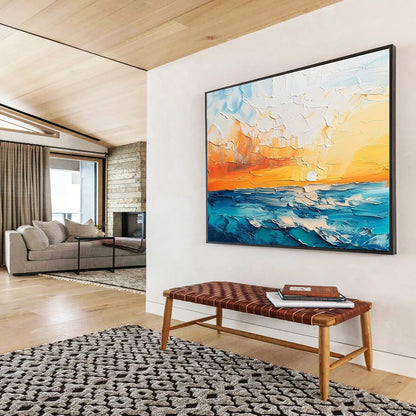 Textured Sea Sunset Art for Beachfront Restaurant & Nautical - Inspired Art Gallery SC132