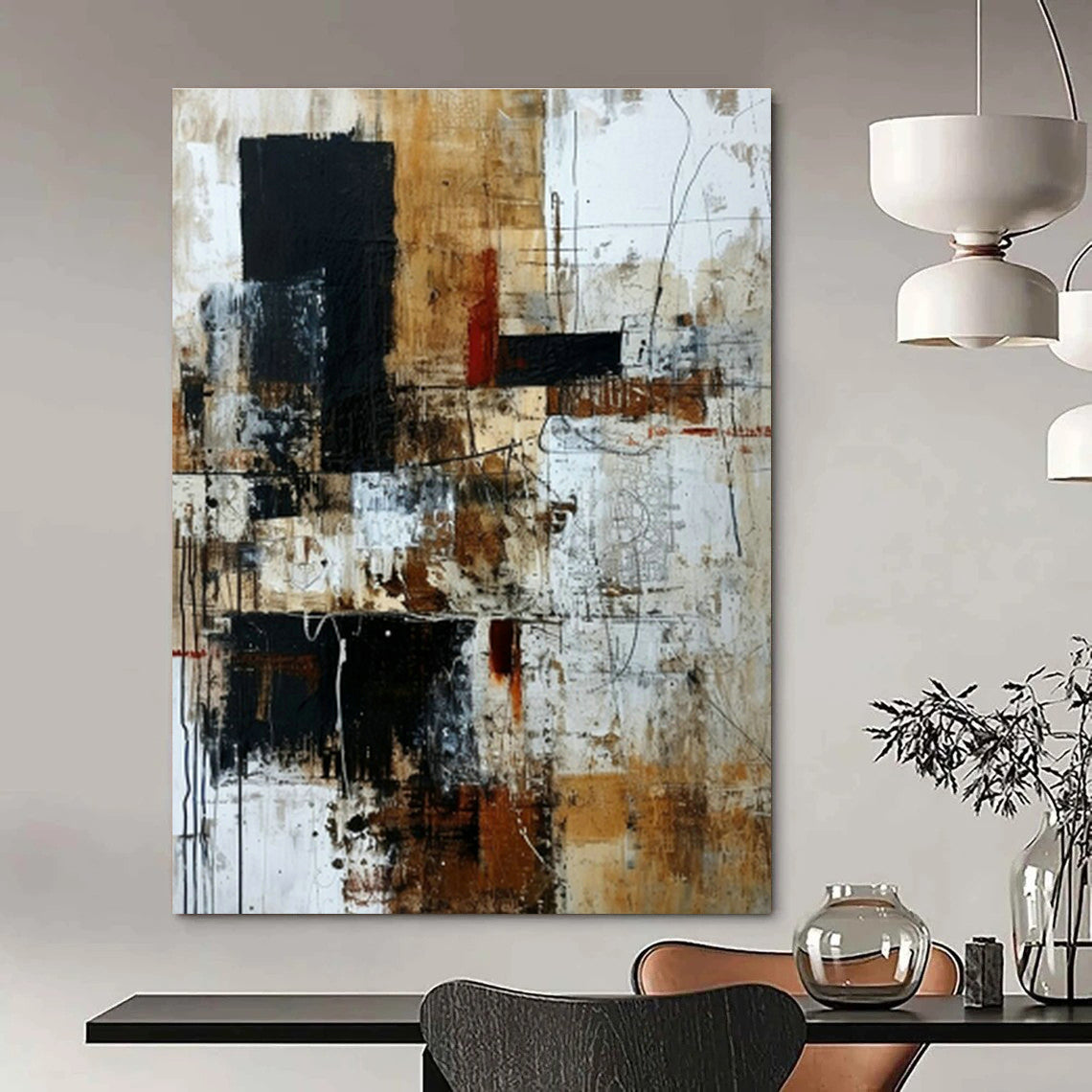 Vintage Collage Abstract Art for Retro - Inspired Bar & Eclectic Home Office DLZ1337