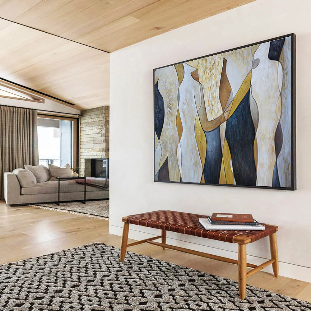 Geometric Figure Abstract Art for Contemporary Office Reception Areas DLZ3115