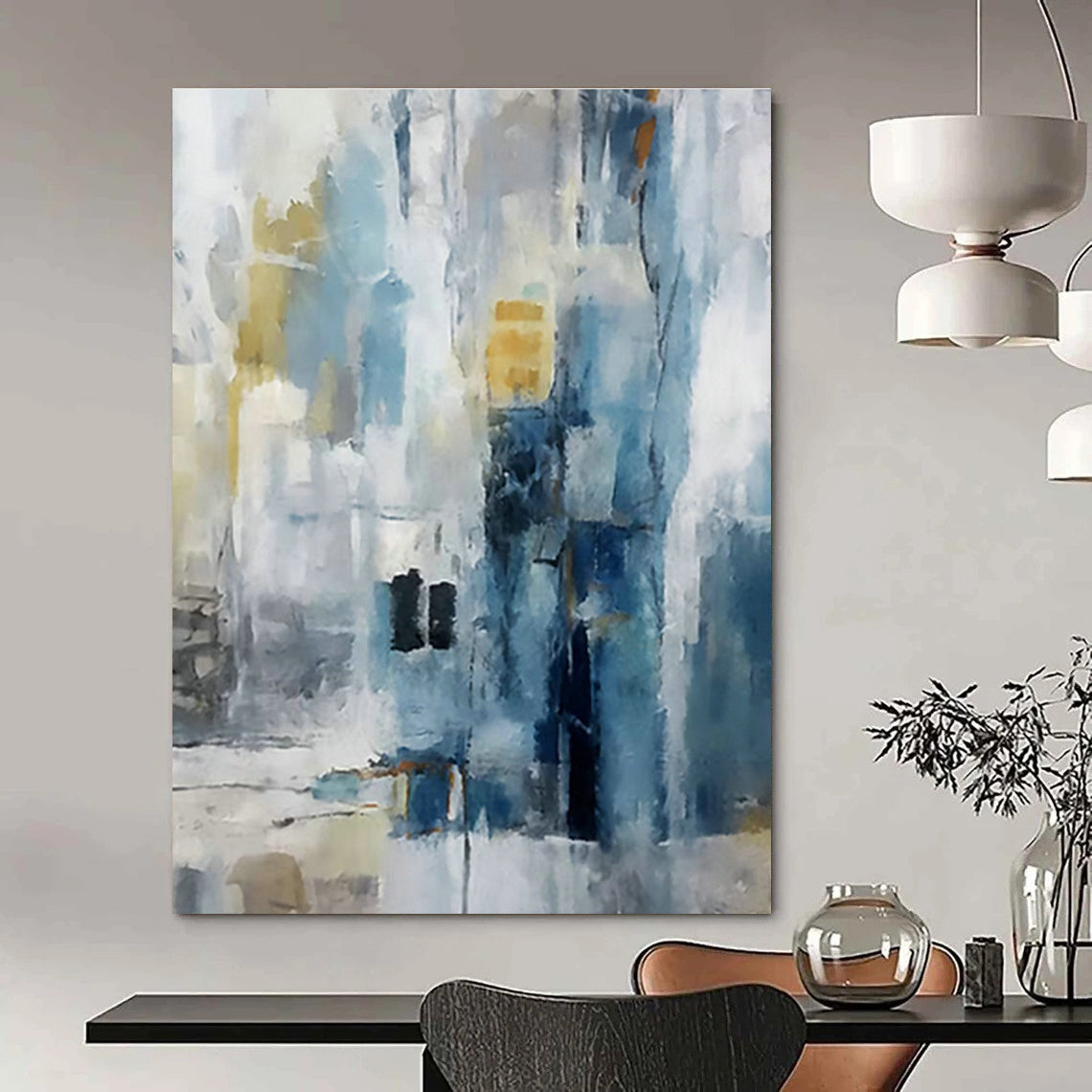 Blue - Yellow Abstract Architecture Art for City Hotel & Architectural Studio DLZ0668