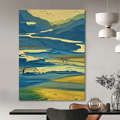 Layered Landscape Art for Modern Living Room & Nature - Inspired Café DLZ0970