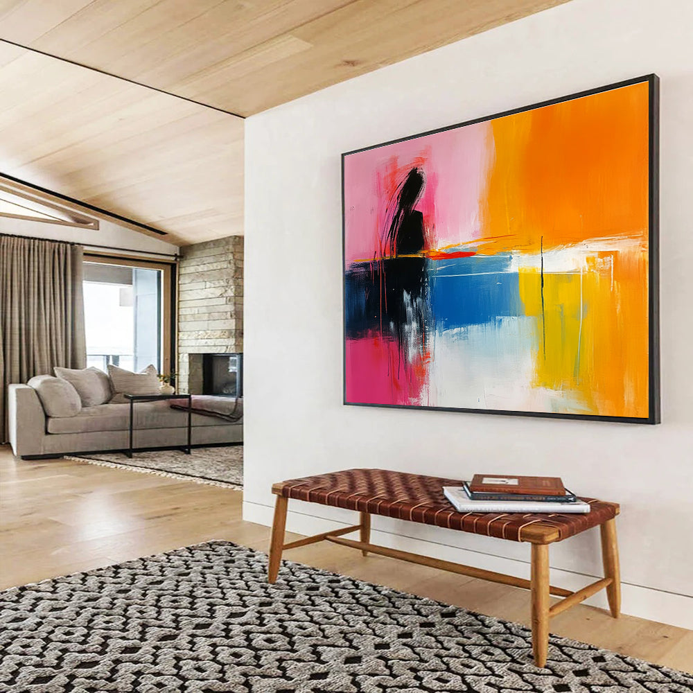 Color - Blocked Abstract Figure Art for Modern Living Room & Creative Workplace SC250