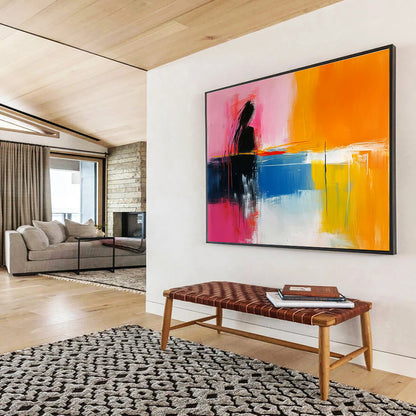 Color - Blocked Abstract Figure Art for Modern Living Room & Creative Workplace SC250