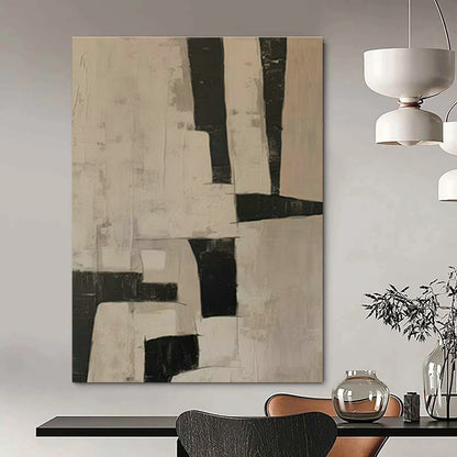 Black - White Geometric Abstract Art for Modern Art Museum & Scandinavian - Style Home DLZ1882