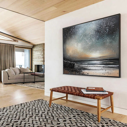 Milky Way Over Sea Art for Astronomy Enthusiast’s Home & Art Gallery Night Exhibit SC529