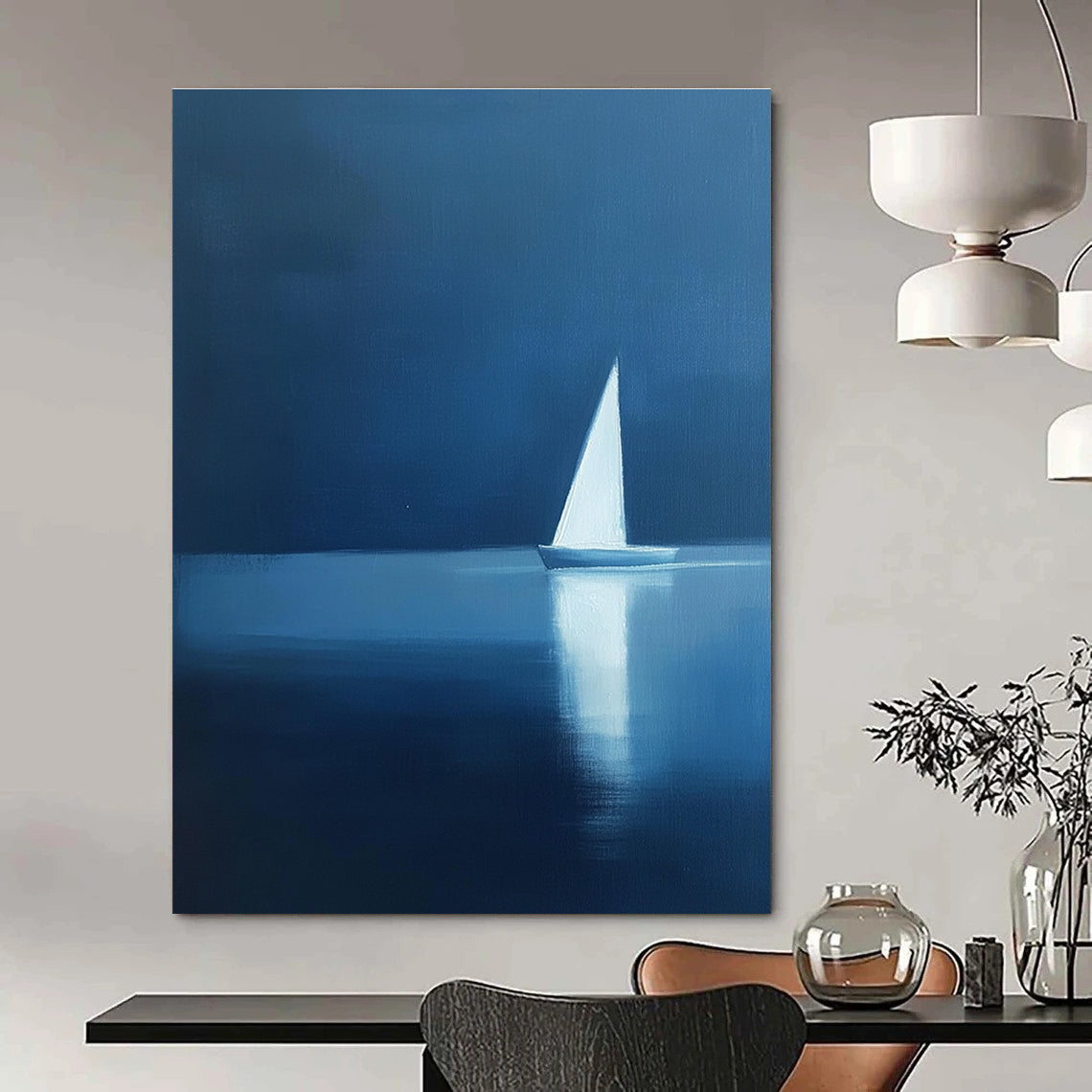 Another Sailboat in Blue Art for Beachfront Home Living Room & Yacht Club STSC1087