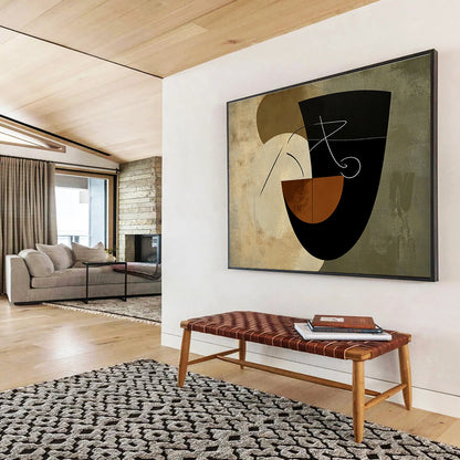 Geometric Neutral Tones Art for Modern Art Museum & Minimalist Café SC484