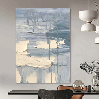 Light Blue - Gray Abstract Painting for Scandinavian - Style Home & Coastal Art Gallery DLZ1299