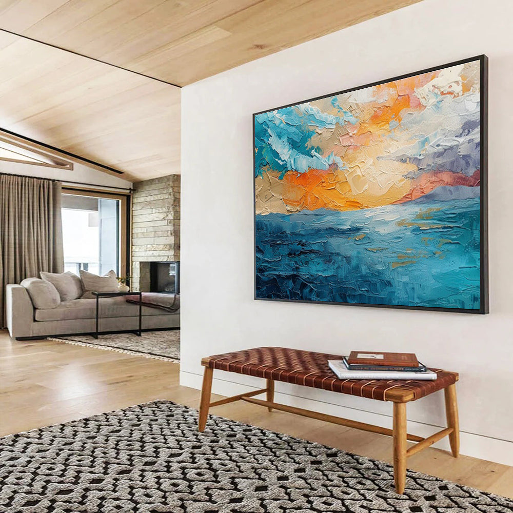 Seaside Oil Painting Art for Coastal - Themed Bedroom DLZ2887