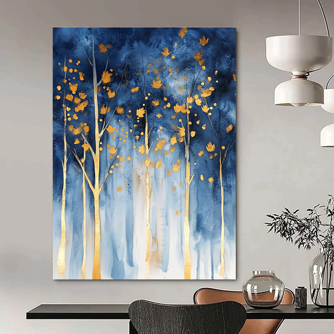 Magical Blue - Gold Forest Art for Rooftop Garden & Luxury Villa STSC059