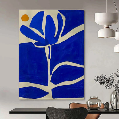 Blue Flower Abstract Art for Bohemian Garden House & Artisan Shop DLZ1759